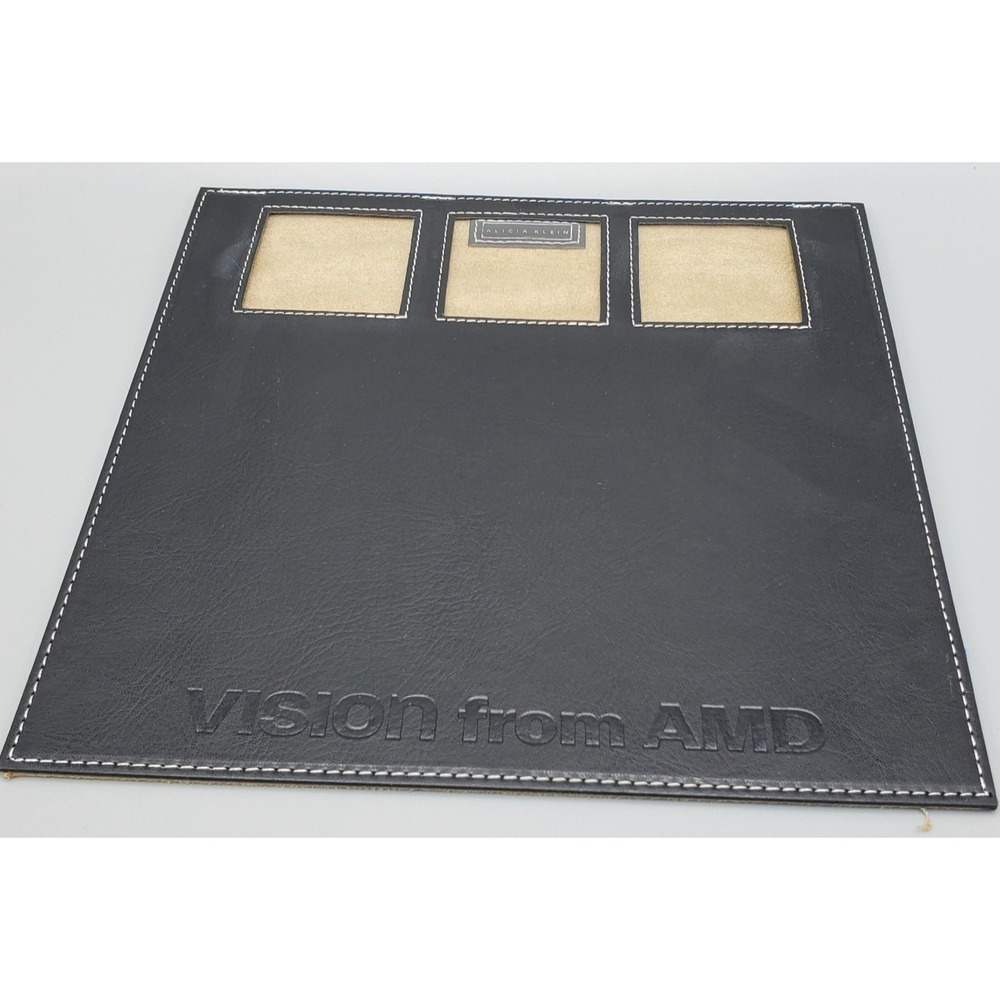 Alicia Klein Executive Mousepad Black Faux Leather Embossed AMD‎ Vision Logo AK2
